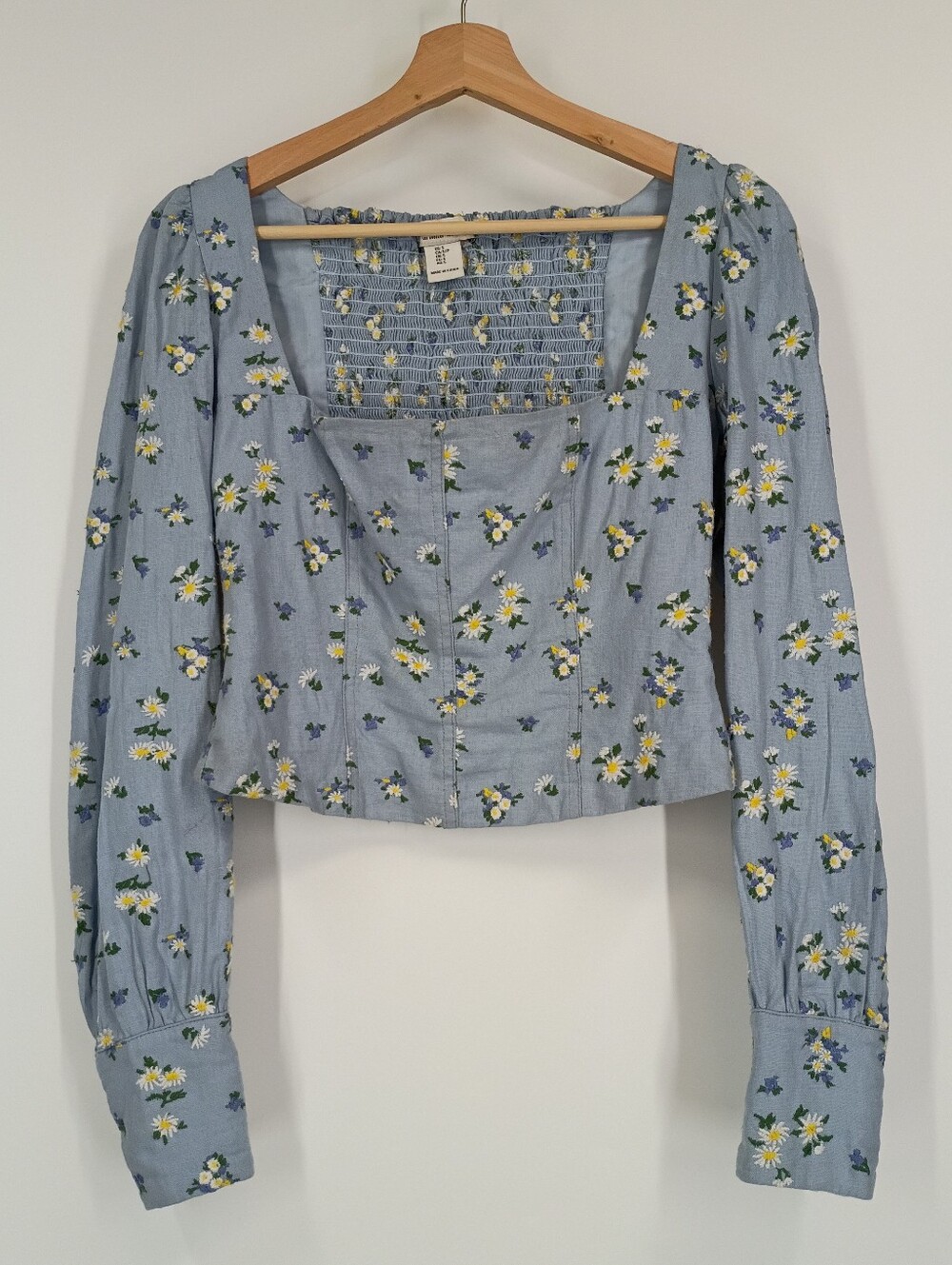 Rachel Zoe Linen Blend Floral Embroidered Top